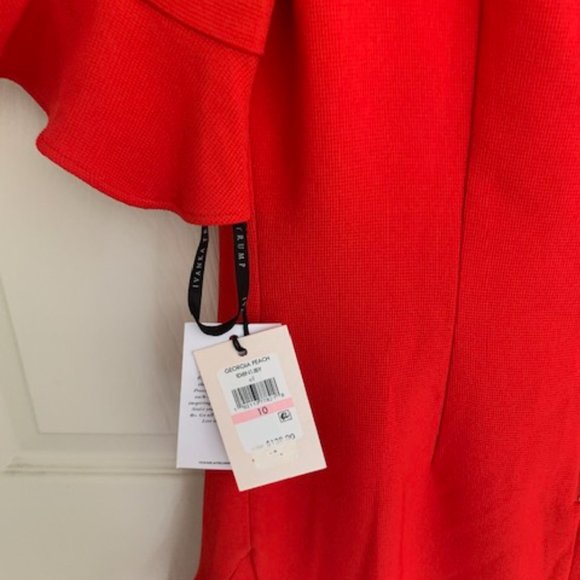 Ivanka Trump Red Dress Midi Size 10 - Picture 4 of 7